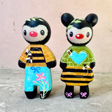 4” Bee Girl: Turquoise Heart