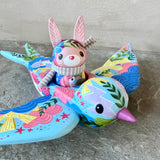 Set of 2: 3” Rabbit Rider with 8” Bird (Sky)