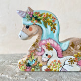 6” Secret Garden Unicorn (Paint Pony + Pink Foal)