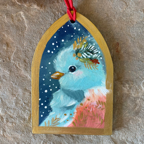 5.5” Hand-painted Ornament: Bluebird