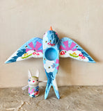 Set of 2: 3” Bunny Rider with 8” Bird (Sky)