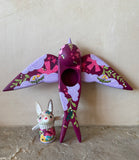 Set of 2: 3” Bunny Rider with 8” Bird (Dark Cherry)