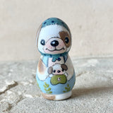 2” Dog with Baby (Blue)