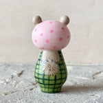 2” Bear with Baby (Green Plaid/Pink Dot)