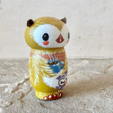 3” Winter Friend: Owl with Cocoa and Chick (Saffron)