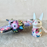 Set of 2: 3” Rabbit Rider with 8” Bird (Raven)