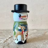 3” Winter Friend: Snowman with Deer, Owl and Fox