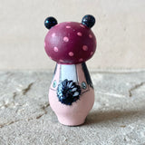 2” Panda Bear with Baby (Pink/Burgundy Dot)