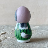 2” Dog with Baby (Green stripe/Lavender)