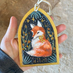 5.5” Hand-painted Ornament: Fox #2