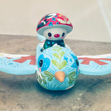Set of 2: 3” Mushroom Rider with 8”Bird