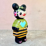 4” Bee Girl: Turquoise Heart