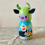 3”  Winter Friend: Lime Yeti with Fox Kit