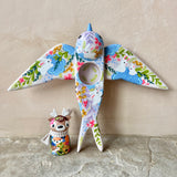 Set of 2: 3” Deer Rider with 8” Bird (Marshmallow)