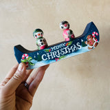Set of 3: 2.5” Rudolph and Frosty with Canoe