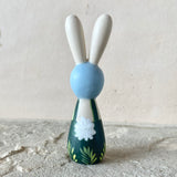 3.5” Bunny with Two Babies (Evergreen/Blue)