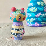 2pc Set: 4” Hive Box with Bee Friend (Turquoise)