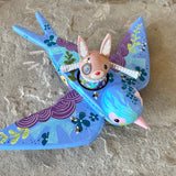 Set of 2: 3” Rabbit Rider with 8”Bird