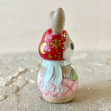 2” Brown Bunny with Cardinal: Red Cap