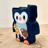 2” Owl Friend with Hedgehog (Navy)