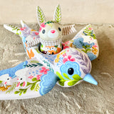 Set of 2: 3” Rabbit Rider with 8” Bird (Fox + Bunny)