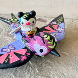 Set of 2: 3” Bee Rider with 8” Bird (Raven)
