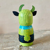 3”  Winter Friend: Lime Yeti with Fox Kit