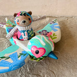 Set of 2: 3” Bear Rider with 8” Bird (Dove)