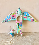 Set of 2: 3” Rabbit Rider with 8” Bird (Dove)