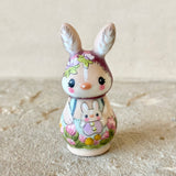 2.25” Bunny with Baby (Burgundy+Sky Blue)