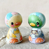 2” Mallard Duck with Baby (Lavender and Rain)