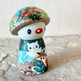 Set of 4: Winter Friends with Log Truck (Mushroom, Bunny, Mouse)
