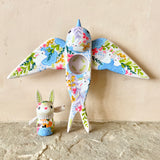 Set of 2: 3” Rabbit Rider with 8” Bird (Fox + Bunny)