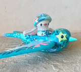 Set of 2: 3” Mushroom Rider with 8”Bird