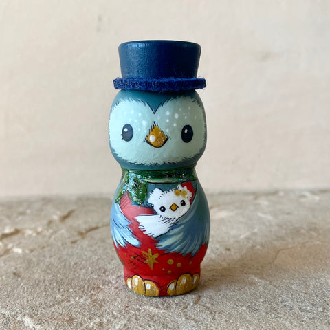 3” Owl Doll: Slate Blue