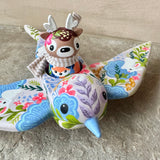 Set of 2: 3” Deer Rider with 8” Bird (Marshmallow)