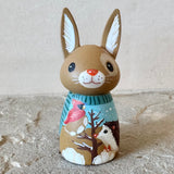Set of 4: Winter Friends with Log Truck (Mushroom, Bunny, Mouse)