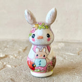 2.25” Bunny with Baby, Cardinal, & Squirrel (Lavender+Pink)