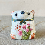 1.25” White Bear with Bonnet (Blue)