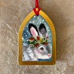 3.5” Chunky Hand-painted Ornament: Rabbit