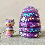 2pc Set: 4” Hive Box with Bee Friend (Violet)
