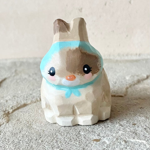 1.25” Bunny with Turquoise Bonnet