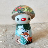 Set of 4: Winter Friends with Log Truck (Mushroom, Bunny, Mouse)