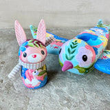 Set of 2: 3” Rabbit Rider with 8” Bird (Sky)