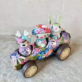 Set of 4: Forest Friends with Fancy Log Truck (Mushroom, Rabbit, Deer)