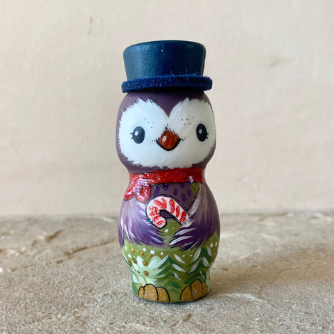 3” Owl Doll: Eggplant