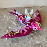 Set of 2: 3” Bunny Rider with 8” Bird (Dark Cherry #2)