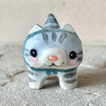 1.25” Cat with Blue Bonnet (Gray Stripe)