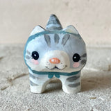 1.25” Cat with Blue Bonnet (Gray Stripe)