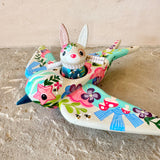 Set of 2: 3” Rabbit Rider with 8” Bird (Dove)